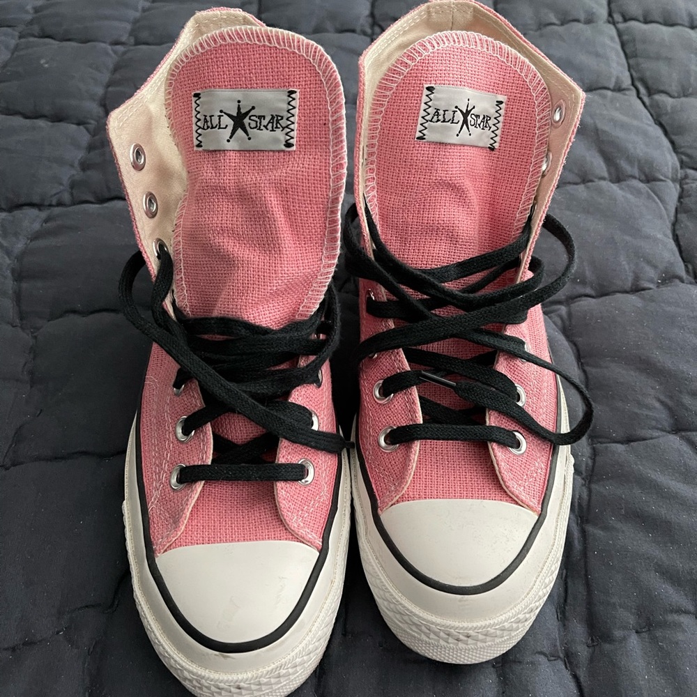 Stüssy x converse high top pink sneakers 6.5m 8.5w no box